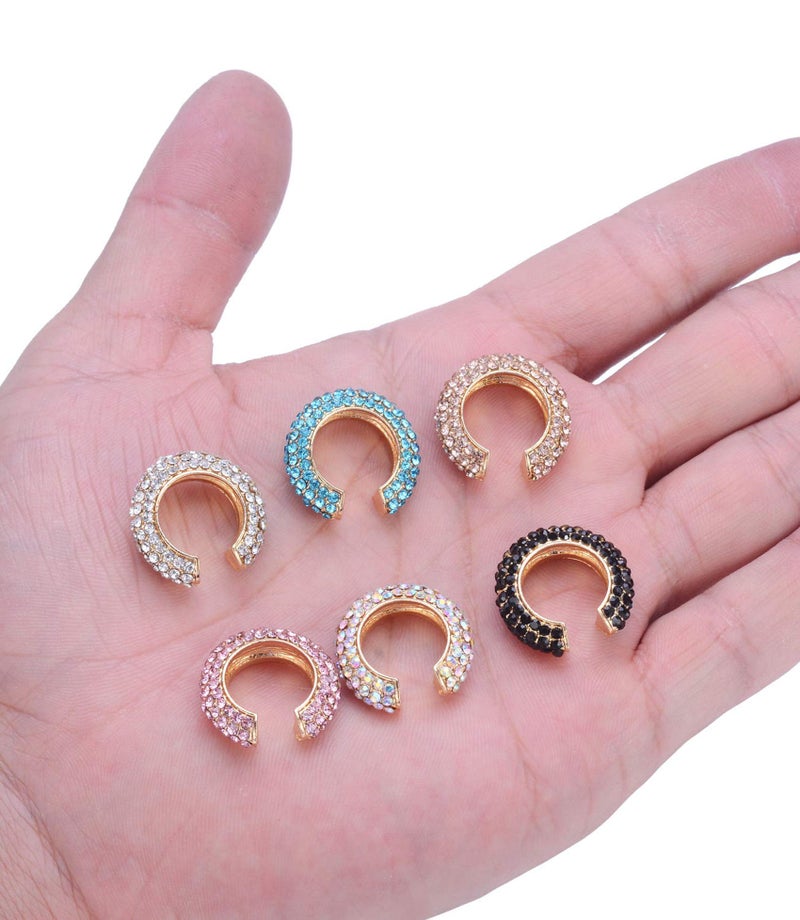 Tornito 6 Pcs Non Pierced CZ Huggie Ear Cuffs Earring for No Piercing Ears Clip Cartilage Earrings for Women - Image 4